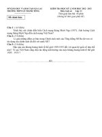 ĐỀ KIỂM TRA HỌC KÌ I NĂM HỌC 2012-2013 TRƯỜNG THPT LÊ THÁNH TÔNG, GIA LAI MÔN LỊCH SỬ LỚP 11