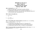 Đề Kiểm Tra Học kỳ 2- lớp 12(HOT)