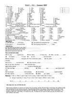 ôn tập hè Anh 6 -BK