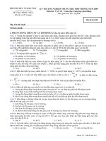 Đề thi môn Vật Lý TN-THPT 2009 -m923