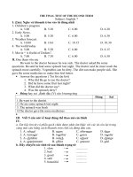 Đề, đáp Anh 7kỳ 2 có ma trận . Số 04