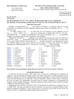 ĐỀ THI TUYỂN SINH ĐẠI HỌC NĂM 2010 Môn: TIẾNG PHÁP; Khối D mã đề 584 