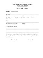 ĐƠN XIN NGHỈ VIỆC