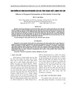 ẢNH HƯỞNG ĐA HÌNH GEN MYOGENIN LÊN CÁC TÍNH TRẠNG CHẤT LƯỢNG THỊT LỢN