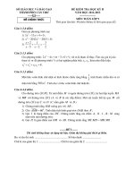 ĐỀ KIỂM TRA HỌC KỲ II NĂM HỌC 2012-2013 MÔN TOÁN LỚP 9 SỞ GIÁO DỤC VÀ ĐÀO TẠO THÀNH PHỐ CẦN THƠ