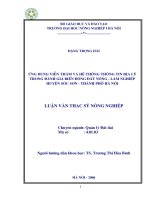 Ứng dụng viễn thám và hệ thống thông tin địa lý trong đánh giá biến động đất nông lâm nghiệp huyện sóc sơn   thành phố hà nội 