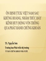 Ổn định thị trường chứng khoán việt nam sau khủng hoảng, nhằm thúc đẩy kênh huy động vốn thông 