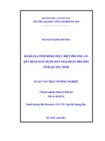 Đánh giá tình hình thực hiện phương án quy hoạch sử dụng đất giai đoạn 2001   2010 tỉnh quảng ninh 