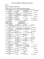 BT trắc nghiệm (Unit 4)