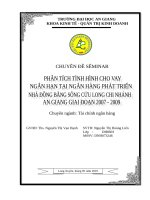 Phân tích tình hình cho vay ngắn hạn tại ngân hàng phát triển nhà đồng bằng sông cửu long chi nhánh an giang 