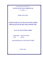 Đánh giá hiệu quả sử dụng đất nông nghiệp trên địa bàn huyện phù ninh, tỉnh phú thọ 