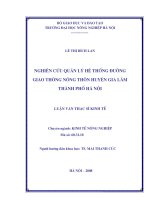 [Luận văn]nghiên cứu quản lý hệ thống đường giao thông nông thôn huyện gia lâm TP nội 