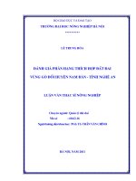 Đánh giá phân hạng thích hợp đất đai vùng gò đồi huyện nam đàn   tỉnh nghệ an 