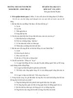 ĐỀ KIỂM TRA HỌC KỲ I MÔN NGỮ VĂN, LỚP 9 TRƯỜNG THCS HUỲNH PHƯỚC NINH PHƯỚC –NINH THUẬN