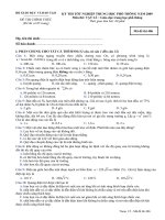 Đề thi môn Vật Lý TN-THPT 2009-M486