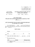 MẪU GIẤY CHỨNG NHẬN điểm phúc khảo cấp chứng chỉ hành nghề dịch vụ làm thủ tục về thuế năm 