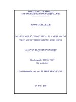 [Luận văn]so sánh một số giống khoai tây nhập nội có triển vọng tại vùng đồng bằng sông hồng 