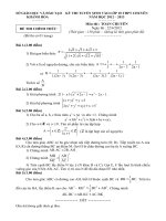 Đề thi tuyển sinh lớp 10 THPT CHUYÊN năm học 2012-2013 môn TOÁN – Sở giáo dục đào tạo KHÁNH HÒA 