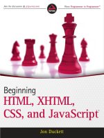 Beginning HTML, XHTML, CSS, and javascript