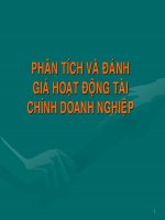 Phân tích và đánh giá hoạt động tài chính doanh nghiệp 