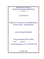 Nghiên cứu vấn đề di cư tự do trên địa bàn huyện tuy đức   tỉnh đăk nông 