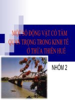 MỘT SỐ ĐỘNG VẬT CÓ TẦM QUAN TRỌNG Ở THỪA THIÊN HUẾ