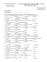 Đề và ĐA chính thức Môn T.Anh 3 năm (TN2009)