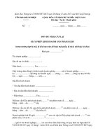 MẪU ĐƠN ĐỀ NGHỊ CẤP LẠI GIẤY PHÉP KINH DOANH SẢN PHẨM RƯỢU