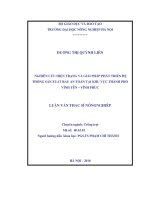 Nghiên cứu hiện trạng và giải pháp phát triển hệ thống sản xuất rau an toàn tại khu vực thành phố vĩnh yên   vĩnh phúc 