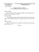 ĐỀ THI CHỌN HỌC SINH GIỎI TỈNH LỚP 9 THCS NĂM 2010-2011 MÔN LỊCH SỬ - SỞ GIÁO DỤC VÀ ĐÀO TẠO NGHỆ AN