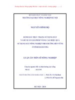 Đánh giá thực trạng sử dụng đất và đề xuất giải pháp nâng cao hiệu quả sử dụng đất nông nghiệp theo hướng bền vững ở tỉnh hải dương 
