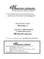 Bài giảng: Phép đối xứng trục (Hình học 11 - Chương I: PHÉP DỜI HÌNH VÀ PHÉP ĐỒNG DẠNG TRONG MẶT PHẲNG)