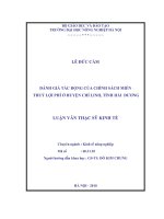 Đánh giá tác động của chính sách miễn thuỷ lợi phí ở huyện chí linh, tỉnh hải dương 
