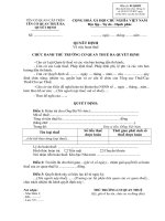 QUYẾT ĐỊNH Về việc hoàn thuế CHỨC DANH THỦ TRƯỞNG CƠ QUAN THUẾ RA QUYẾT ĐỊNH