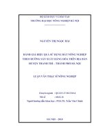 Đánh giá hiệu quả sử dụng đất nông nghiệp theo hướng sản xuất hàng hoá trên địa bàn huyện thanh trì   thành phố hà nội 