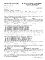   ĐỀ THI KHẢO SÁT CHẤT LƯỢNG KHỐI 12   MÔN: HÓA HỌC KHỐI A-B 