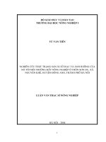 Nghiên cứu thực trạng sản xuất rau và ảnh hưởng của nó tới môi trường đất nông nghiệp ở thôn sơn du, xã nguyên khê, huyện đông anh, thành phố hà nội 