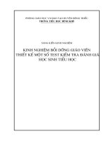 Kinh nghiệm bồi dưỡng Gv thiết kế Test kiểm tra đánh giá học sinh Tiểu học