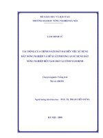 Luận văn tác động của chính sách đất đai đến việc sử dụng đất nông nghiệp và đề xuất phương sán sử dụng đất nông nghiệp đến năm 201 