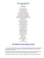 Bài ca HỒ TRƯỜNG - Nguyễn Bá Trác