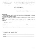 ĐỀ THI GIẢI TOÁN TRÊN MÁY TÍNH CẦM TAY BẬC TRUNG HỌC NĂM HỌC 2010-2011 MÔN HÓA  HỌC THPT