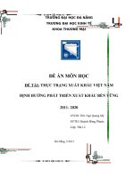 ĐỀ án - thực trạng xuất khẩu của VN và hướng phát triển bền vữngx