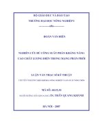 Nghiên cứu bù công suất phản kháng nâng cao chất lượng điện trong mạng phân phối 