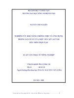 [Luận văn]nghiên cứu khả năng chống chụi và ứng dụng trong sản xuất của một số cặp lai dâu tằm mới chọn tạo 