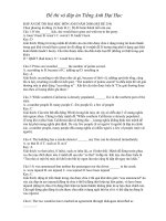 Đề thi và đáp án Tiếng Anh Đại Học