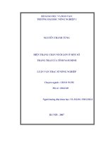 [Luận văn]hiện trạng chăn nuôi lợn ở một số trang trại của tỉnh nam định 