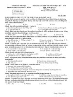 ĐỀ KIỂM TRA HỌC KỲ II NĂM HỌC 2012 – 2013 MôN SINH HỌC 12 TRƯỜNG THPT PHẠM VĂN ĐỒNG