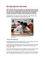 Đề Toán khó hơn năm trước