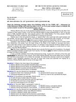 ĐỀ THI TUYỂN SINH CAO ĐẲNG NĂM 2011 Môn: TIẾNG ANH; Khối D mã 739 