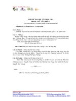 THI THỬ ĐẠI HỌC NĂM HỌC  2013 Môn thi: NGỮ VĂN; Khối: C